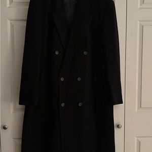 Elegant Black Double-Breasted Men's Trench Coat